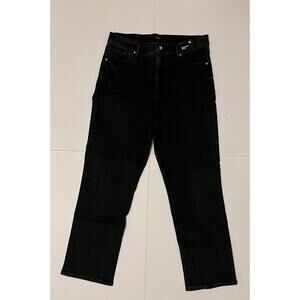 New Express High Waisted Black Rhinestone Button Modern Straight Jeans 14R $88